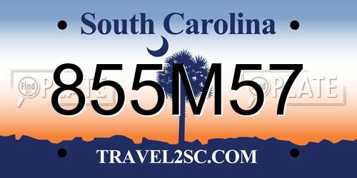855M57 South Carolina License Plate
