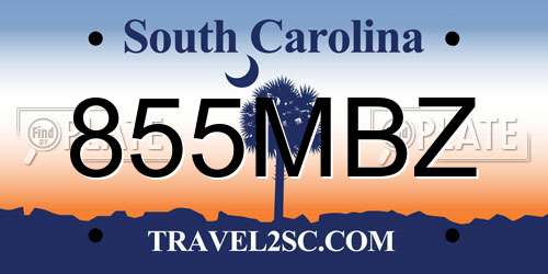 855MBZ South Carolina License Plate