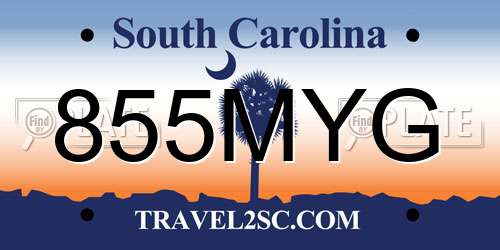 855MYG South Carolina License Plate