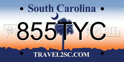 855TYC South Carolina License Plate