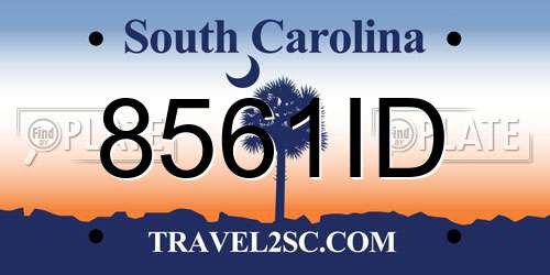 8561ID South Carolina License Plate