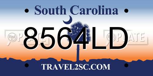 8564LD South Carolina License Plate