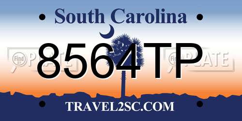 8564TP South Carolina License Plate