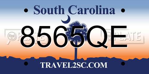 8565QE South Carolina License Plate