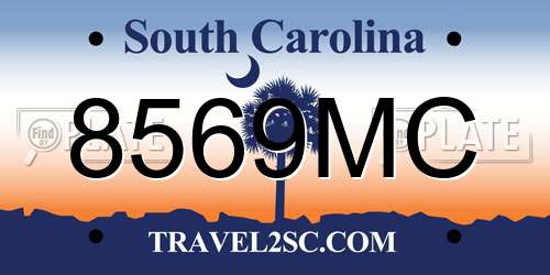 8569MC South Carolina License Plate