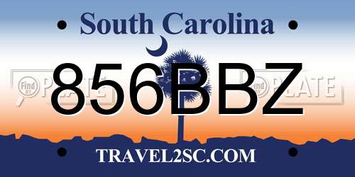 856BBZ South Carolina License Plate