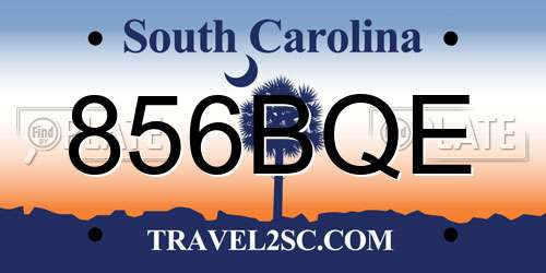 856BQE South Carolina License Plate