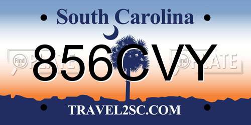 856CVY South Carolina License Plate
