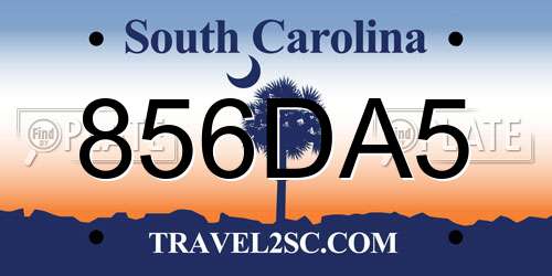 856DA5 South Carolina License Plate