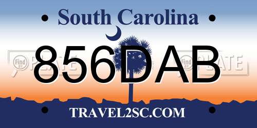 856DAB South Carolina License Plate