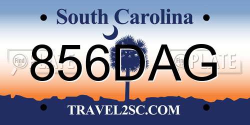 856DAG South Carolina License Plate