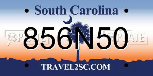 856N50 South Carolina License Plate