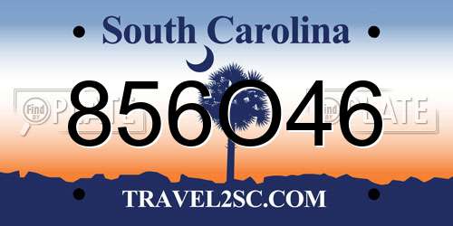 856O46 South Carolina License Plate
