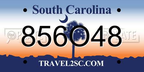 856O48 South Carolina License Plate