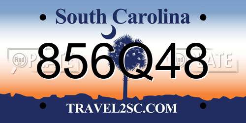 856Q48 South Carolina License Plate
