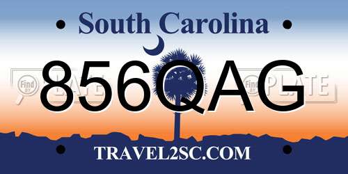 856QAG South Carolina License Plate