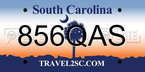 856QAS South Carolina License Plate