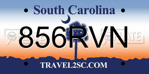 856RVN South Carolina License Plate