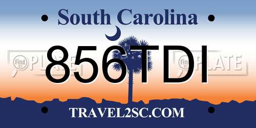 856TDI South Carolina License Plate
