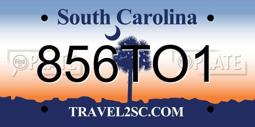 856TO1 South Carolina License Plate
