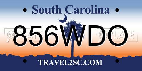 856WDO South Carolina License Plate