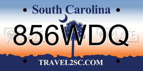 856WDQ South Carolina License Plate