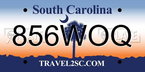 856WOQ South Carolina License Plate