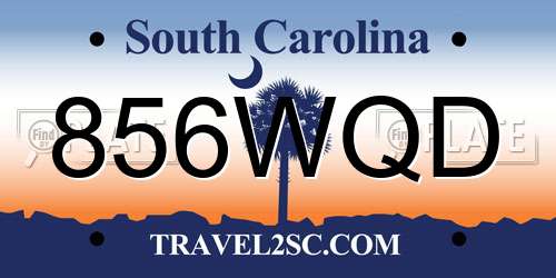856WQD South Carolina License Plate