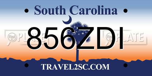 856ZDI South Carolina License Plate
