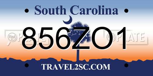 856ZO1 South Carolina License Plate
