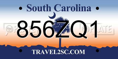 856ZQ1 South Carolina License Plate