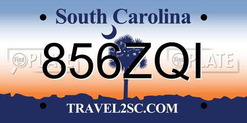 856ZQI South Carolina License Plate