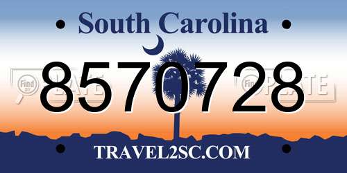 8570728 South Carolina License Plate