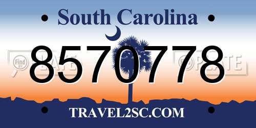 8570778 South Carolina License Plate