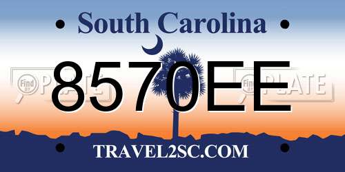 8570EE South Carolina License Plate
