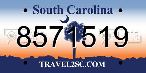 8571519 South Carolina License Plate