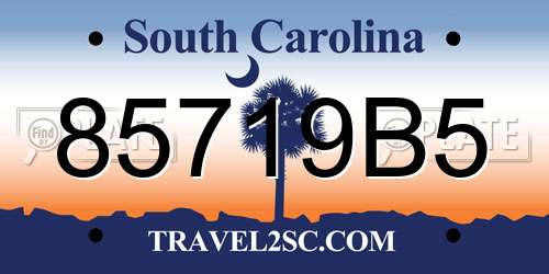 85719B5 South Carolina License Plate