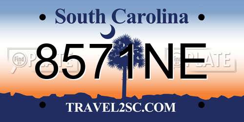 8571NE South Carolina License Plate