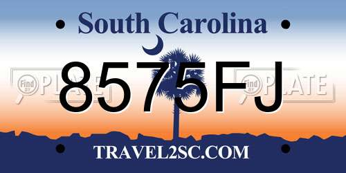 8575FJ South Carolina License Plate