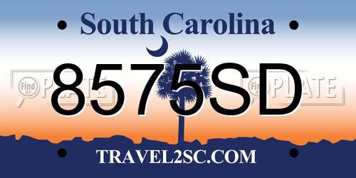 8575SD South Carolina License Plate