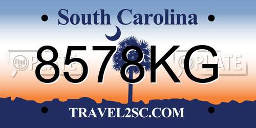 8578KG South Carolina License Plate