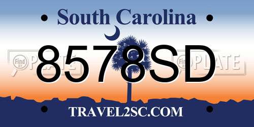 8578SD South Carolina License Plate