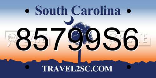 85799S6 South Carolina License Plate