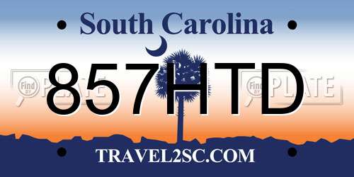 857HTD South Carolina License Plate