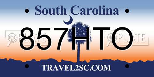 857HTO South Carolina License Plate