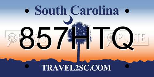 857HTQ South Carolina License Plate
