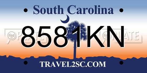 8581KN South Carolina License Plate