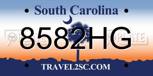 8582HG South Carolina License Plate