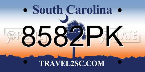 8582PK South Carolina License Plate