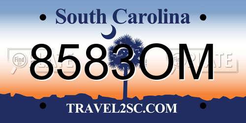 8583OM South Carolina License Plate